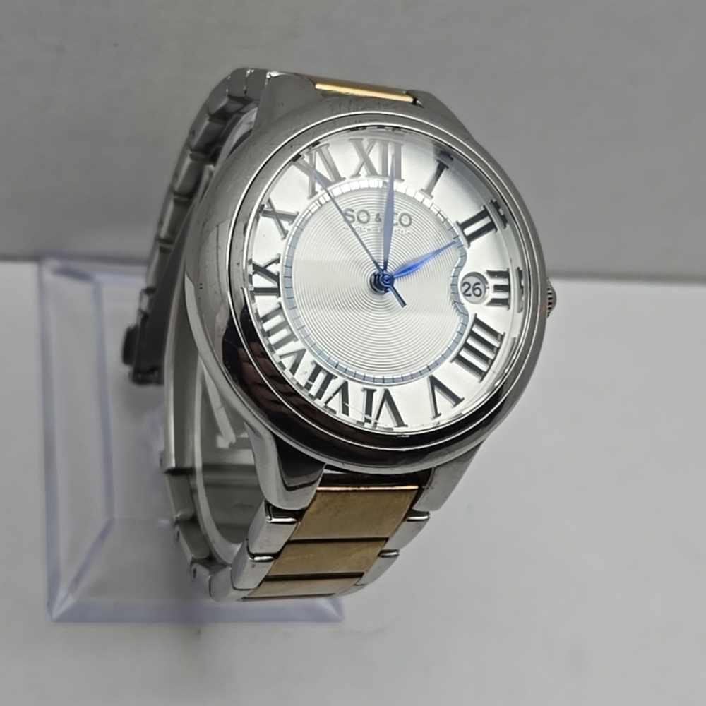 Womens SO & CO New York Madison Date Watch 5052B Mineral Crystal New Battery - Picture 3 of 10